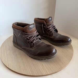 Eastland Men’s Finn Boots Brown Leather Synthetic Upper Memory Foam Size 8.5D